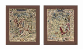 PAIR OF WORKS: A NEAR PAIR OF FLEMISH BIBLICAL TAPESTRIES by Flemish School, 16th Century